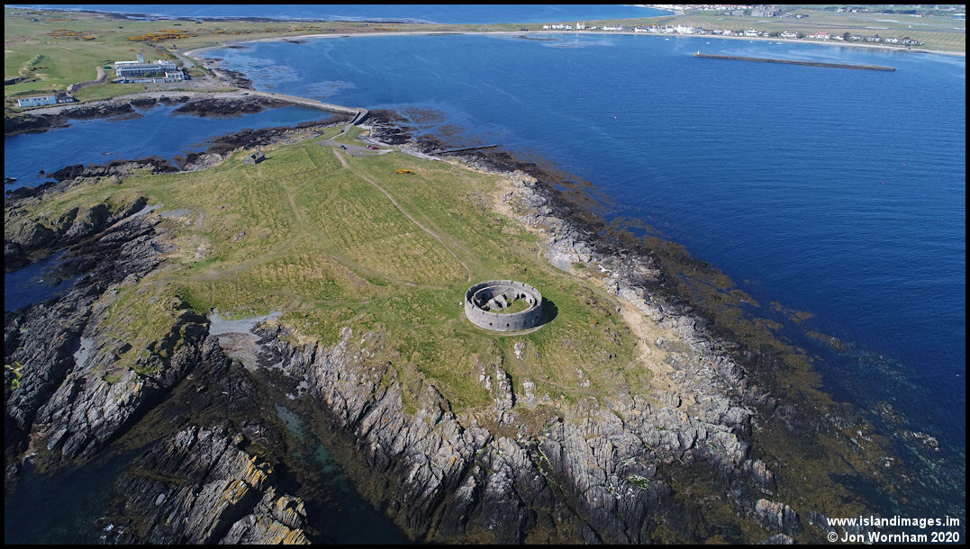 Aerial view of Fort Island, Isle of Man 24/4/20